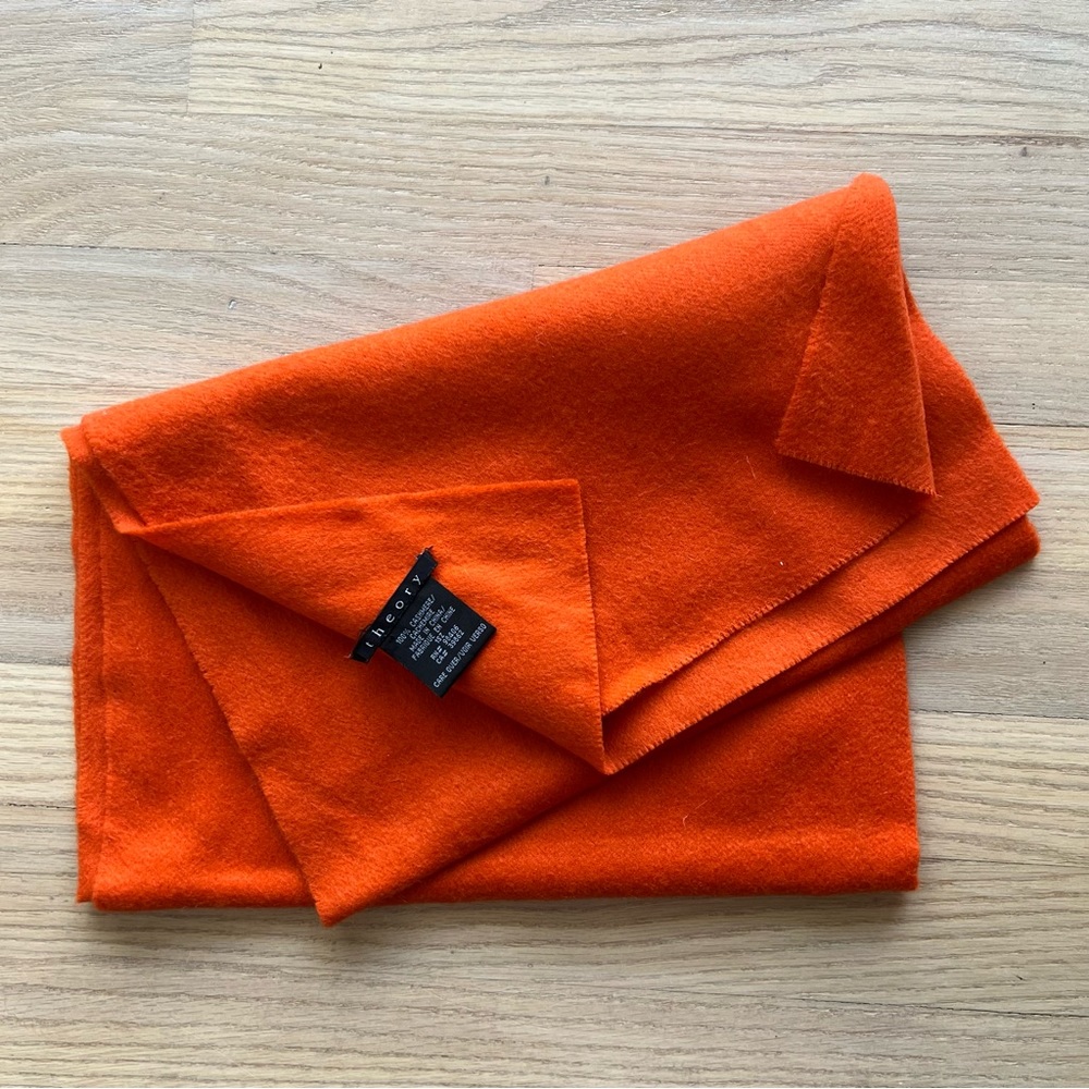 Theory orange cashmere scarf